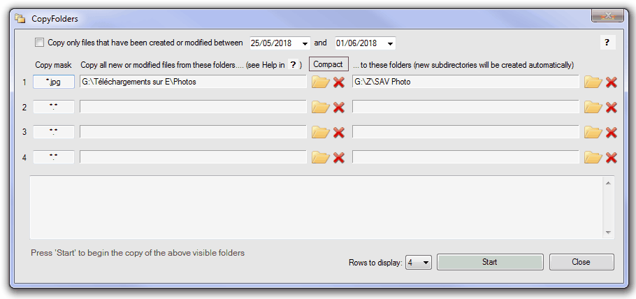 Copy Folders - sauvegarder des fichiers nouveaux ou modifiés