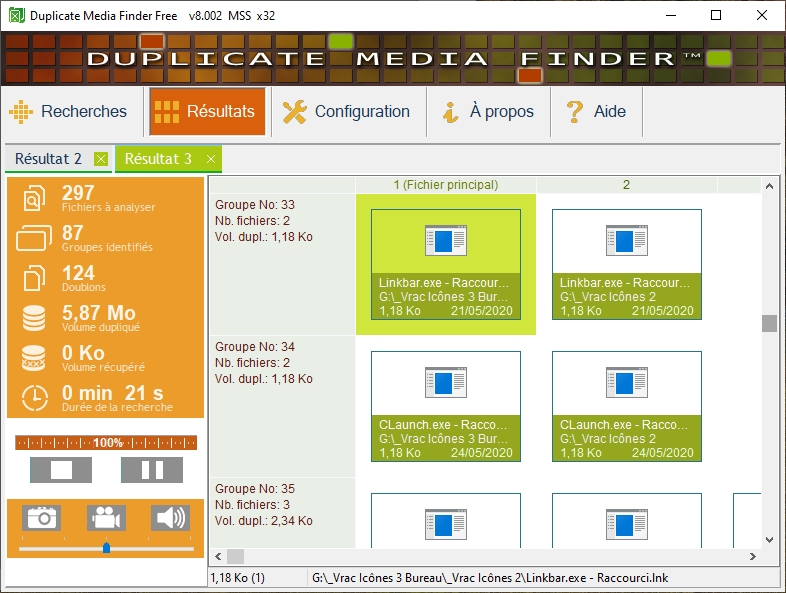 Duplicate Media Finder Free - à la recherche des doublons