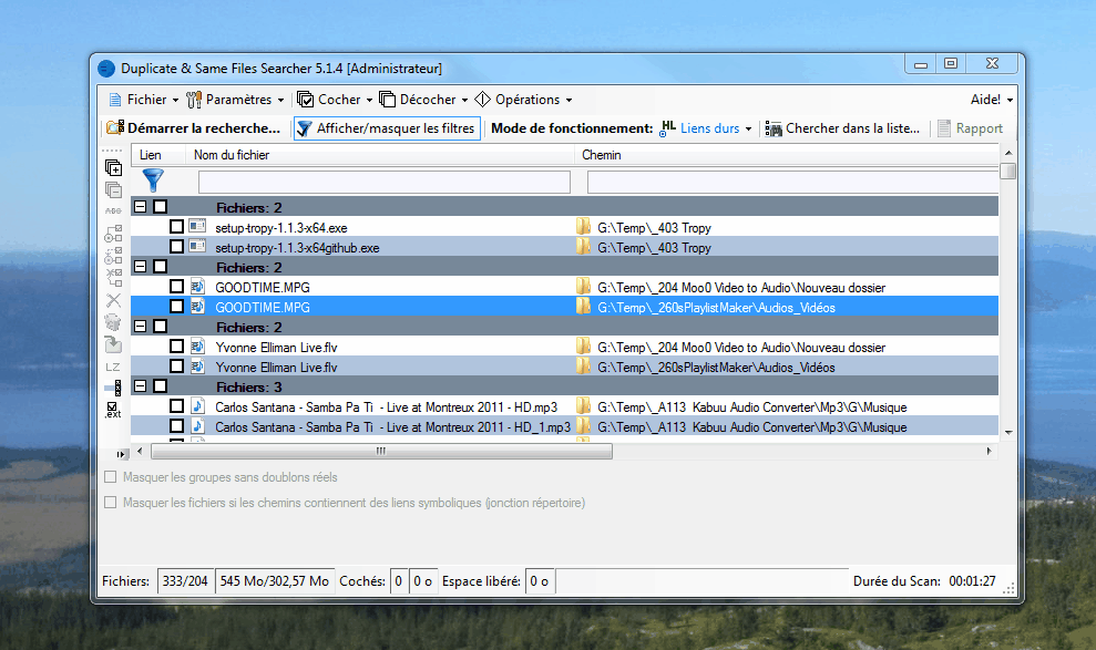 Duplicate Searcher - chercher/traiter des fichiers en double