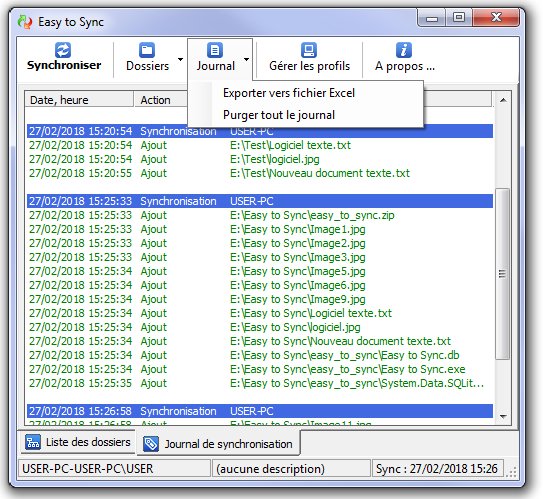 Easy to Sync permet une synchronisation entre deux dossiers