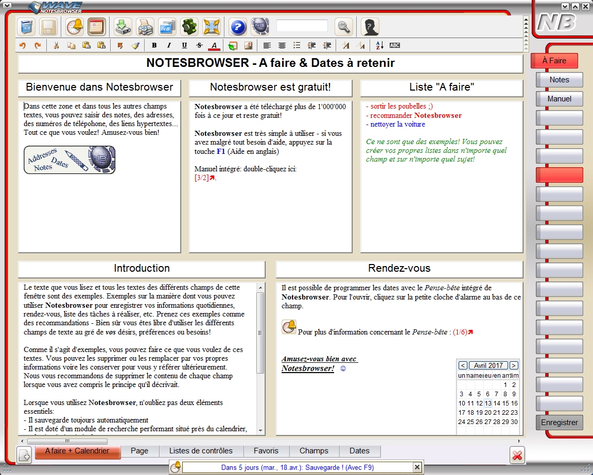 Notesbrowser - organisateur de notes polyvalent