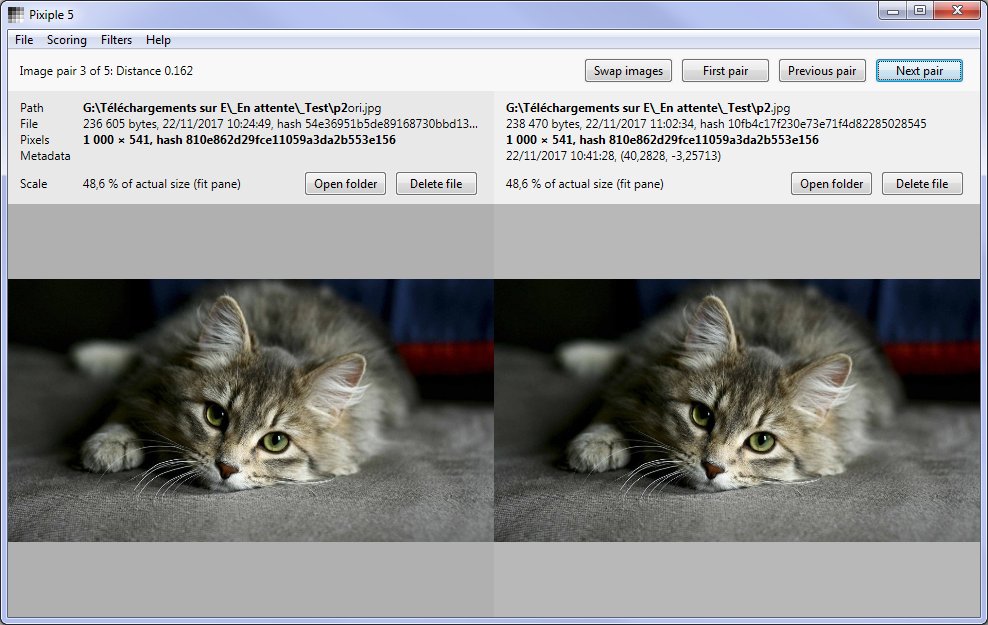 Pixiple - analysez le contenu en pixels de fichiers d'images pour évaluer leur différence