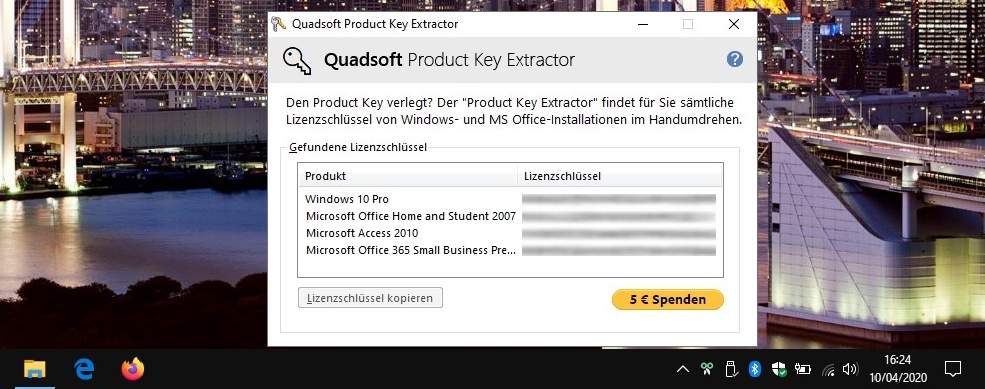 Product Key Extractor  - liste vos clés de licence Windows