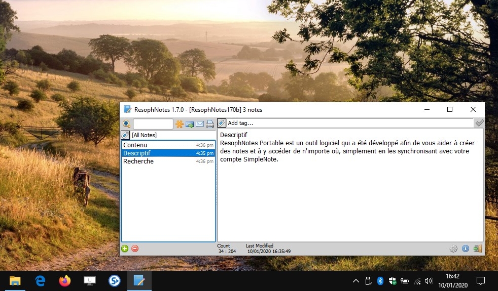 ResophNotes Portable - Notes rapides sur Windows