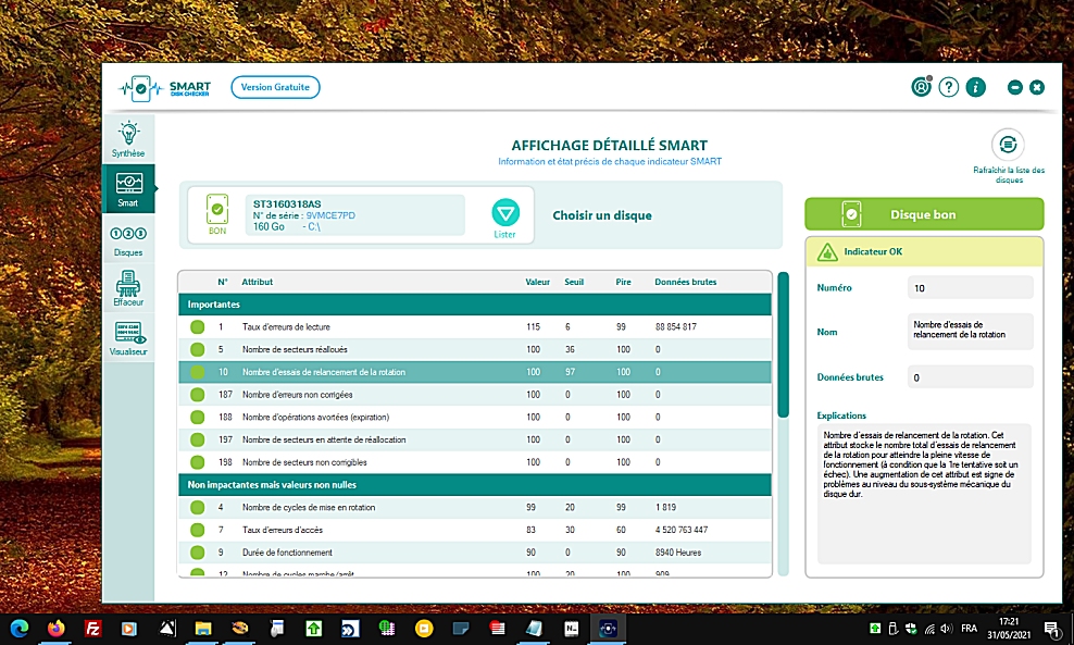 Smart Disk Checker - pour tester vos disques HDD et SSD