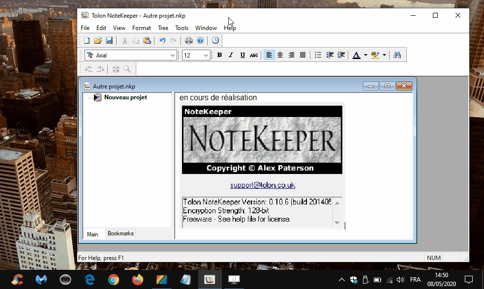 Tolon NoteKeeper - gestionnaire hiérarchique d'informations