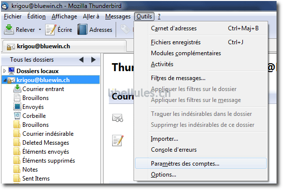 Thunderbird 3.1 - Ajout d'un compte de messagerie